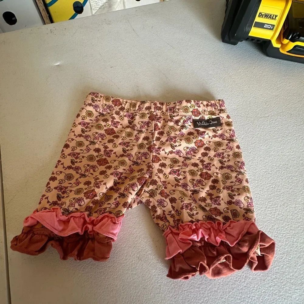 Matilda Jane Pink and Brown Ruffle Shorts